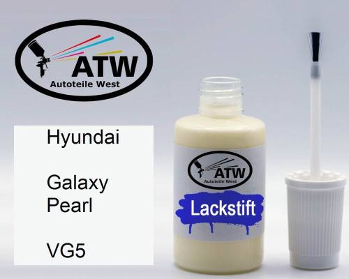 Hyundai, Galaxy Pearl, VG5: 20ml Lackstift, von ATW Autoteile West.